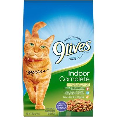 9Lives, Indoor Essentials Adult, pollo + salmón, 1.43 / 5.44 / 9.07 kg.