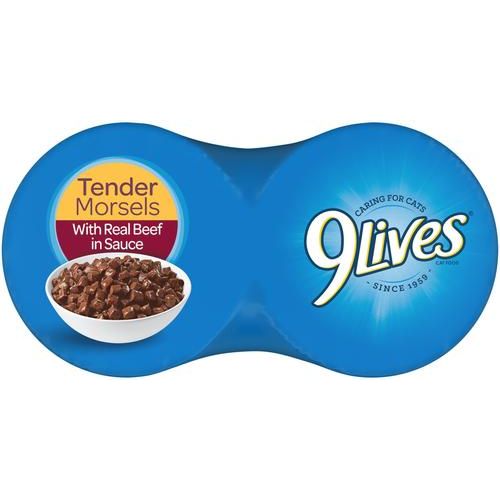9Lives, Bites con res en salsa, 156 g × 4 latas.