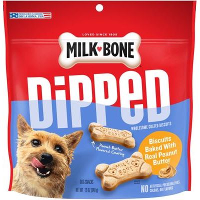 Galletas crujientes para perros bañadas en yogur de vainilla, bolsa de 12 oz, caja de 4