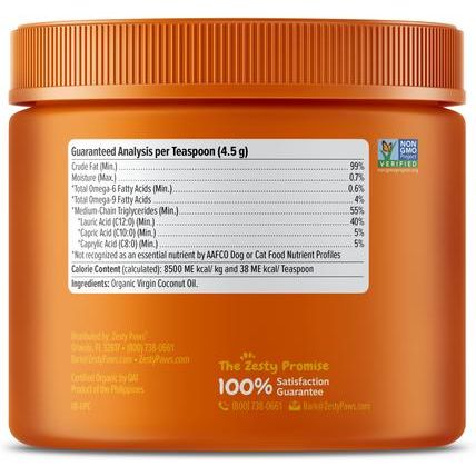 Aceite de Coco Orgánico para Piel, Pelaje y Digestión de Perros 453 g