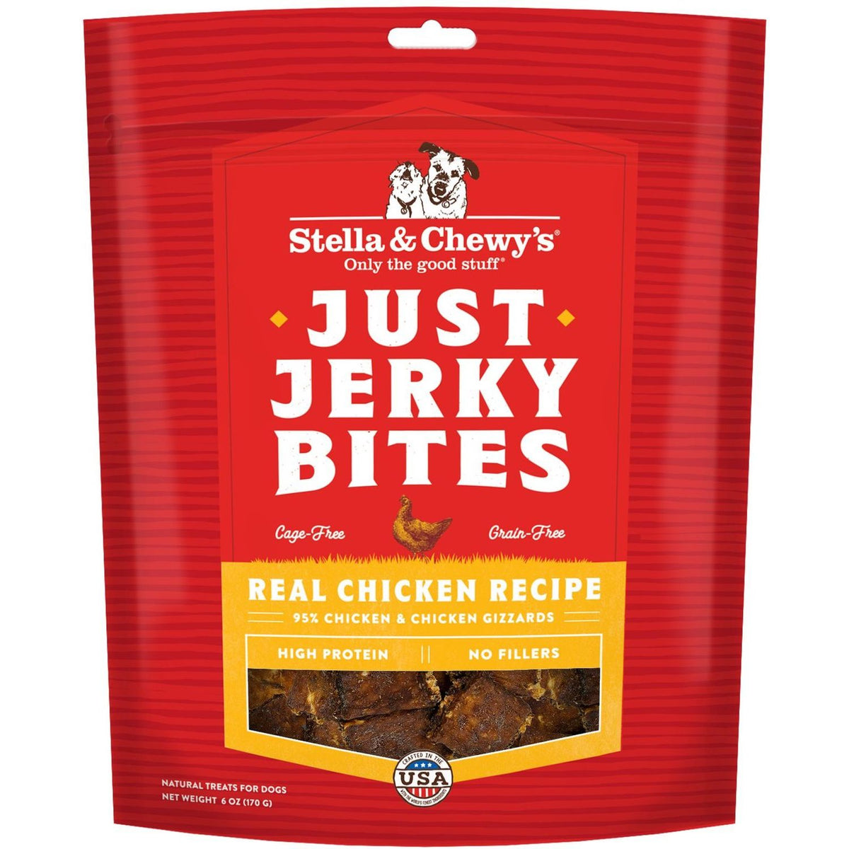 Just Jerky Bites Real Chicken Recipe Grain-Free Dog Treats. 170 g.