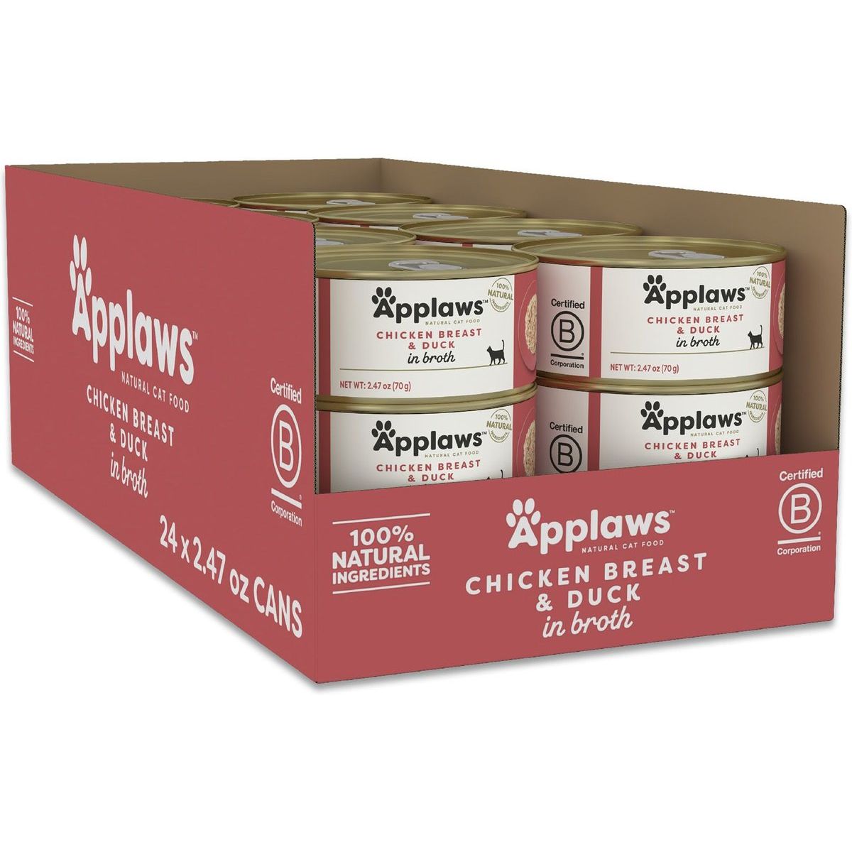 Alimento Húmedo, Pechuga de Pollo with Duck en Broth. 70 g, caja de 24. - Applaws