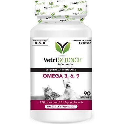 Suplemento de cápsulas blandas de Omega 3, 6 y 9 para gatos y perros, 90 unidades