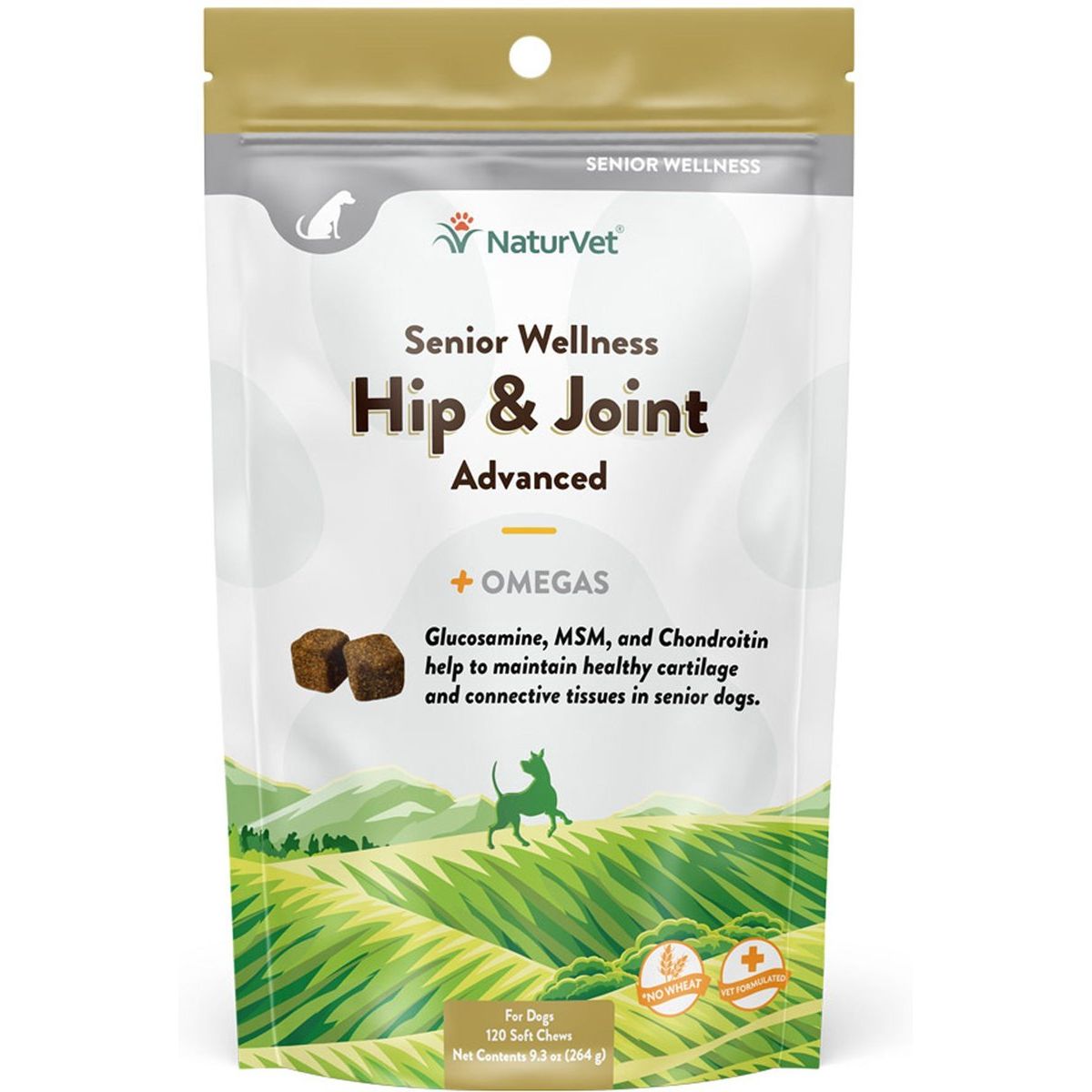 Senior Wellness Hip & Joint Advanced Glucosamine, Chondroitin & MSM Plus Omegas Su. 1 unidad.