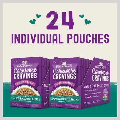 Alimento Húmedo Carnivore Cravings Morsels N Gravy para Gato sabor Salmón y Macarela 12 pack