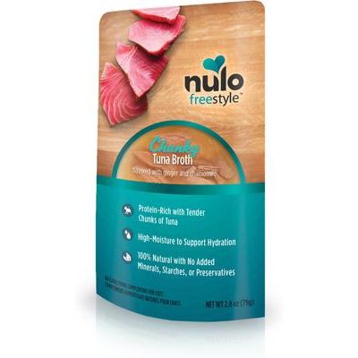 Nulo, Chunky Broth Tuna, Atún en Caldo para Hidratación y Topper, Gatos, 80 g × 24 bolsas