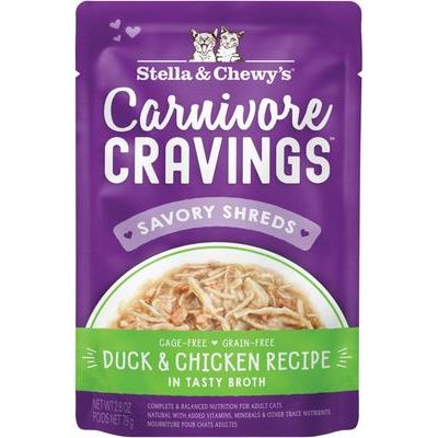 Alimento Húmedo Carnivore Cravings Savory Shreds para Gato sabor Pato y Pollo 24 pack Default Title