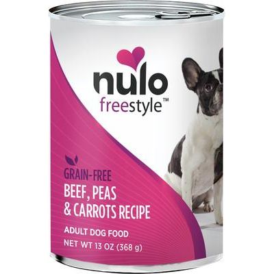 Nulo, FreeStyle Paté Beef, Peas & Carrots, Res + Chícharos + Zanahoria, Sin Granos, Perros Adultos, 369 g × 12 latas