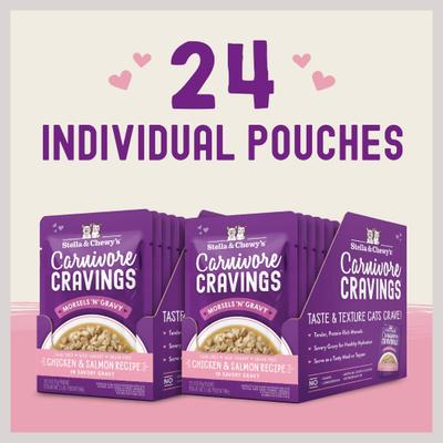 Alimento Húmedo Carnivore Cravings Morsels N Gravy para Gato sabor Pollo y Salmón 12 pack