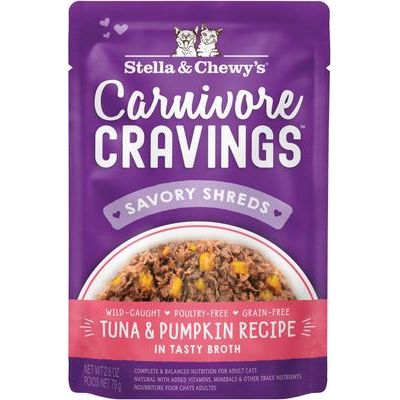 Alimento Húmedo Carnivore Cravings Savory Shreds para Gato sabor Atún y Calabaza 24 pack Default Title