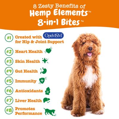 Multivitamínico Hemp Elements 8 en 1 para Perros sabor Pollo 2 presentaciones