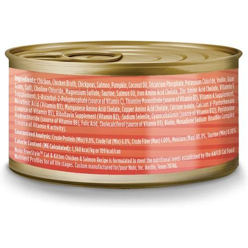 Nulo, FreeStyle Paté Chicken & Salmon, Pollo + Salmón, Sin Granos, Gatos y Gatitos, 79 g × 12 latas