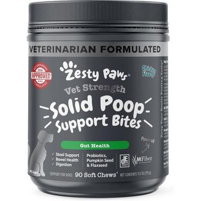 Vet Strength Solid Poop Support Bites Digestivo y Riñón para Perros sabor Pollo 90 chews