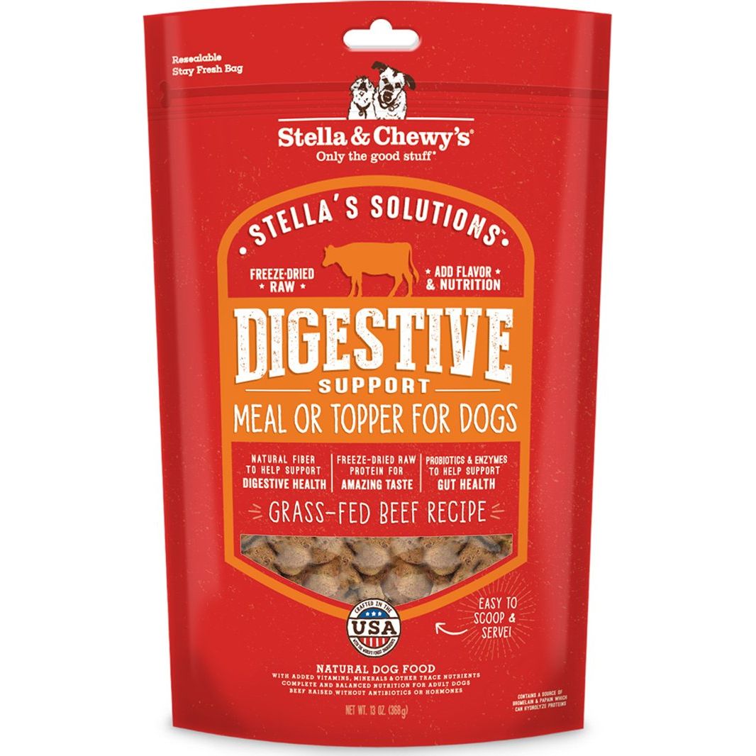 Solutions Digestive Boost Freeze-Dried Raw Grass-Fed Beef Dinner Morsels Dog Food. 370 g.