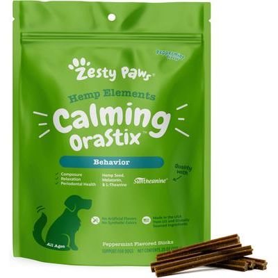 OraStix Hemp Elements con Melatonina para Salud Dental y Calma de Perros sabor Menta 2 presentaciones