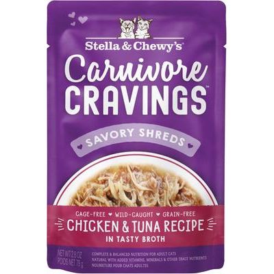 Alimento Húmedo Carnivore Cravings Savory Shreds para Gato 24 pack Chicken & Chicken Liver