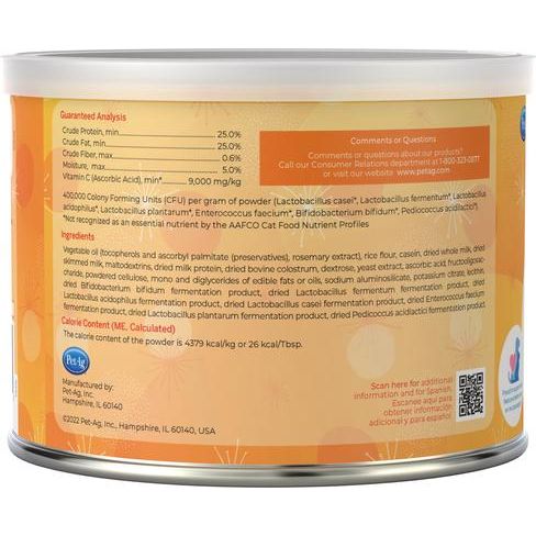 PetAg, Nutri-Mixer Immunity Food Topper, Colostrum + 7 Probiotics + FOS + Vitamin C, para Gatos, 170 g.