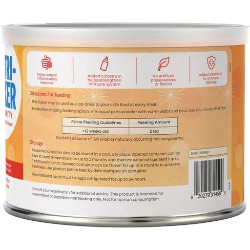 PetAg, Nutri-Mixer Immunity Food Topper, Colostrum + 7 Probiotics + FOS + Vitamin C, para Gatos, 170 g.