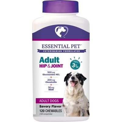Comprimidos masticables para cadera y articulaciones para perros adultos, a partir de 3 años, 120 comprimidos