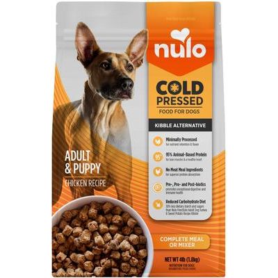 Nulo, Cold Pressed Adult & Puppy, alimento prensado en frío alto en proteína para perros, varios sabores, 998 g / 1.81 kg