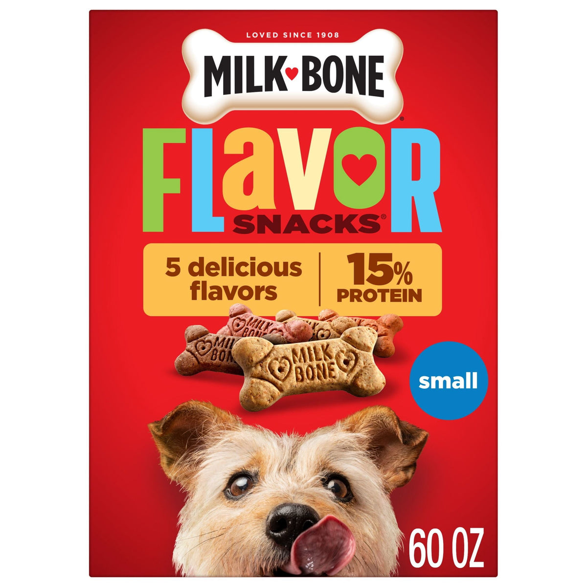 Milk-Bone Flavor Snacks Small, 60 oz, 1.70 kg, empaque original