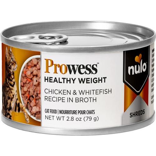 Nulo Prowess Healthy Weight Chicken & Whitefish Shreds, 4 latas de 79 g
