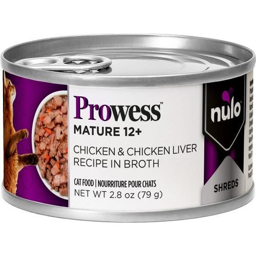 Nulo Prowess Mature 12+ Pollo e Hígado de Pollo, 12 latas de 79 g