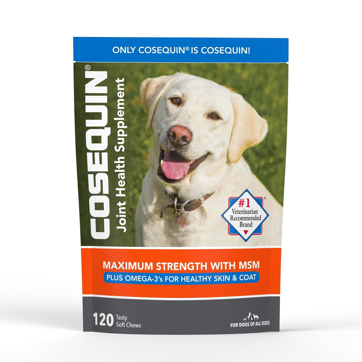Nutramax Cosequin con MSM y omega-3, 120 masticables blandos para perros