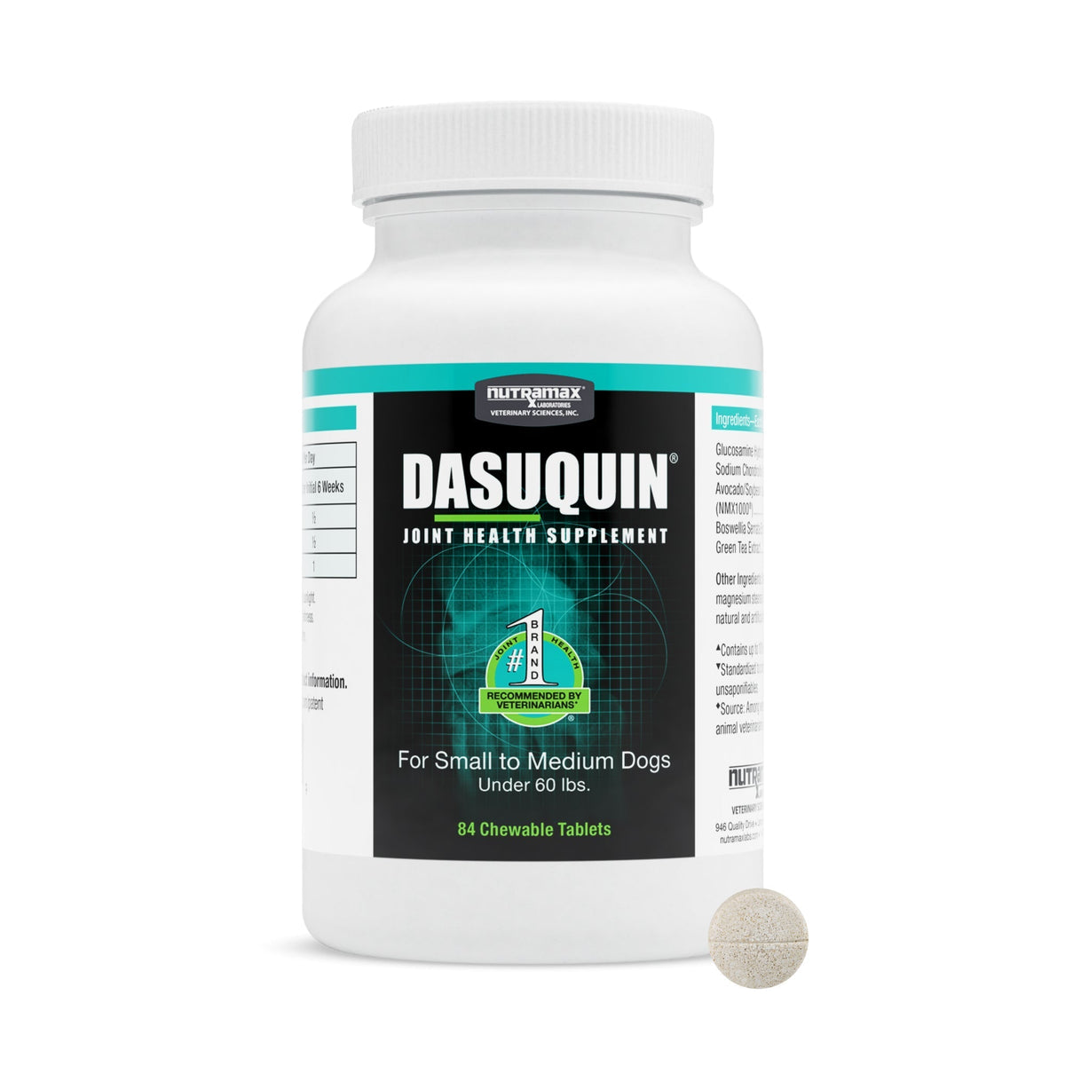 Nutramax Dasuquin Joint Health sin MSM para perros pequeños y medianos, 84 tabletas masticables