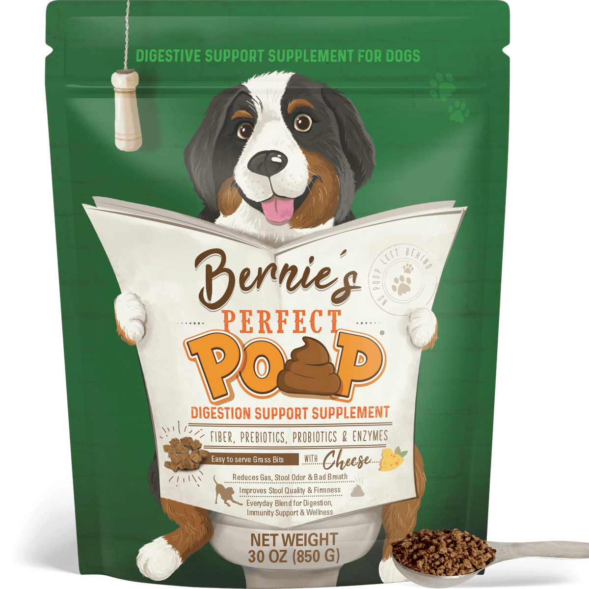 Bernie's Perfect Poop, Queso Cheddar, 850 g