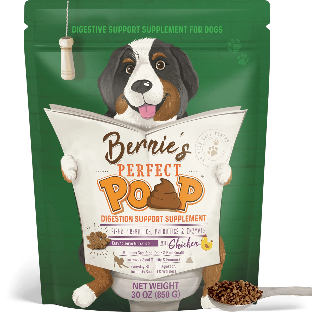 Bernie's Perfect Poop, Pollo, 850 g