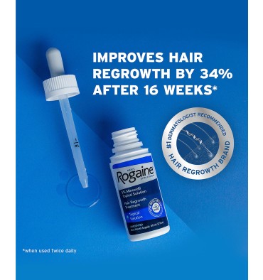 Rogaine para Hombre en Solución Tópica, 5% Minoxidil, 3 meses