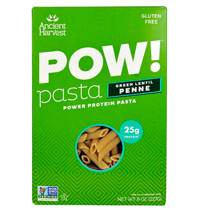 POW Pasta con Proteína de Lenteja Verde Penne, 227 gr.