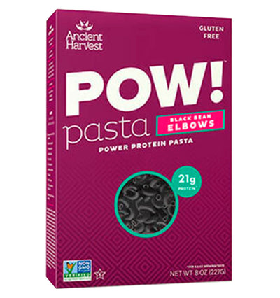 POW Pasta Codos con Proteína de Frijol Negros, 227 gr.