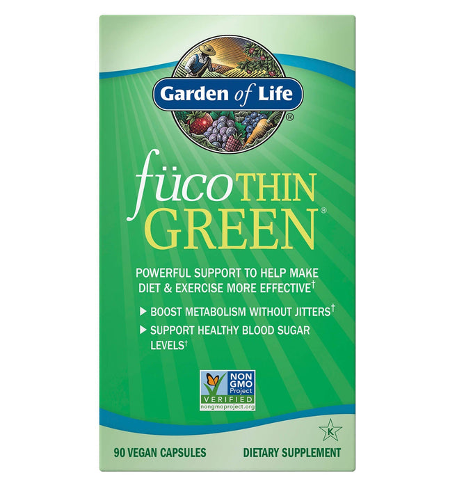 FucoThin Green, Acelera Metabolismo, Regula Azúcar, Vegano. 90 cáps veg