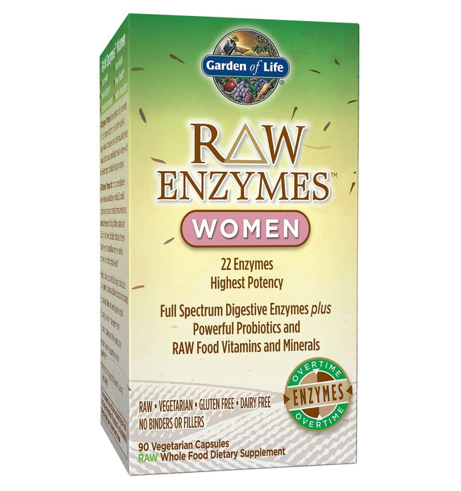 Enzimas Raw para Mujeres. Vitaminas, Probióticos. 90 cáps veg