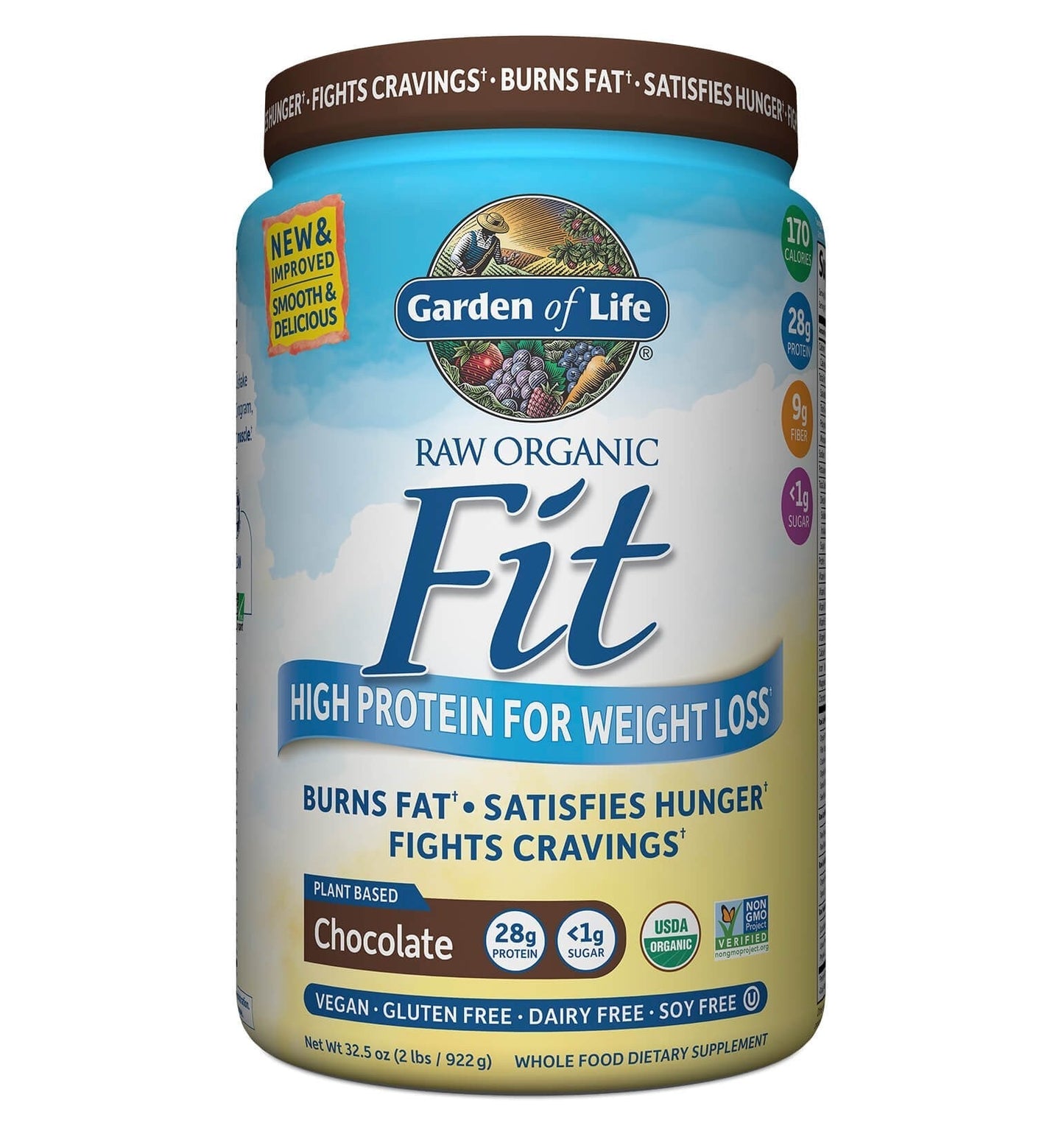 Proteína Raw Fit 28 gr. Acelera Metabolismo, Sacia Hambre, sabor Chocolate. 910 gr.