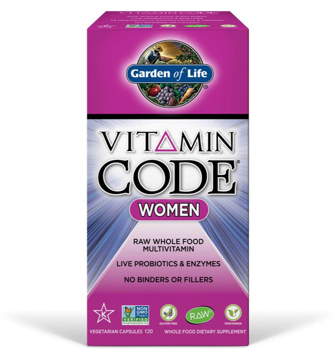 Multivitamínico RAW para Mujeres. Senos, Corazón, Sistema Reproductivo, Probióticos, Enzimas. 120 cáps veg