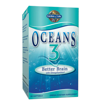Omega 3, Better Brain. EPA, DHA, Bacopa, Folato. 90 cáps suaves
