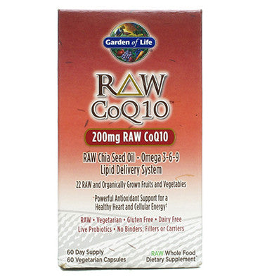 CoQ10 Raw 200 mg, Soporte al Corazón y Energía Celular. 60 cápsulas vegetarianas