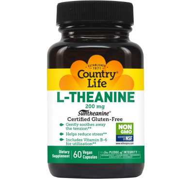 L Teanine Reductor de Estrés Natural, 200 mg. 60 caps veganas