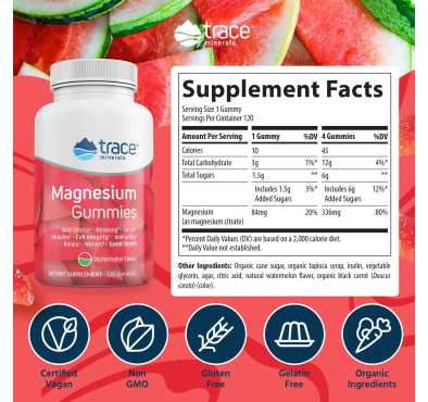 Gomitas de Magnesio sabor Sandía. 120  gomitas