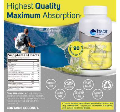 Electrolitos y Estamina en gomitas sabor Lima Limón. 90 gomitas