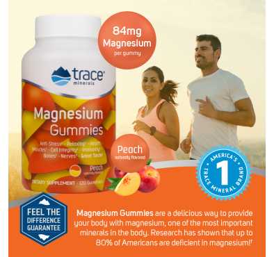 Gomitas de Magnesio sabor Durazno. 120  gomitas