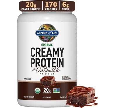 Proteína Cremosa con Avena 20 gr sabor Brownie Chocolate. Orgánica, Vegana, Regenerativa, Energía 920 gr.