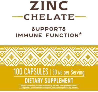 NATURE'S WAY, Zinc Quelado 30 mg. 100 Caps