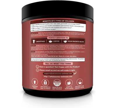 Péptidos de Multi Colágeno Hidrolizado (I,II, III, V y X). 454 gr.