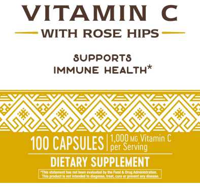 NATURE'S WAY, Vitamina C con Escaramujo 1000 mg. 100 Caps
