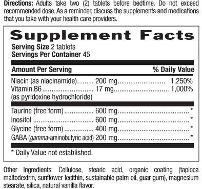 Gaba y Vitamina B6, Apoyo Sistema Nervioso. 90 tabs