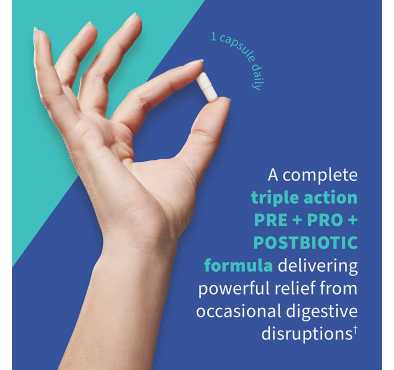 Probióticos Gases e Inflamación. Pre+Probiótico+Post, 50 billiones. 30 Vcaps